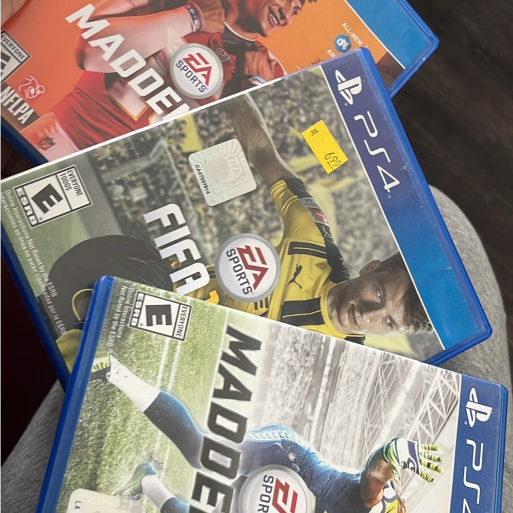 Blue PS4 Game Collection with Diverse Genres